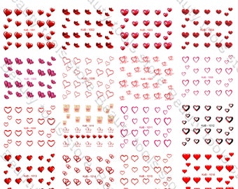 Juego de calcomanías de corazones con pegatinas de transferencia de agua para decoración de uñas