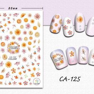 Nail Art 3D Decal Stickers Red Pink Flowers Sunflower CA125