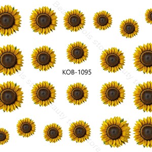 Nail Art Water Transfer Stickers Pretty Sunflowers Decals KoB-1095