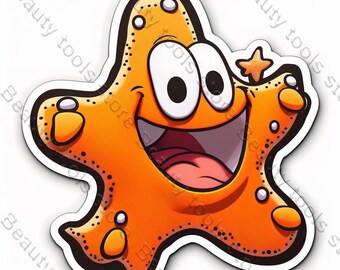 Pegatina de estrella de mar divertida: vinilo grunge para coche y camión