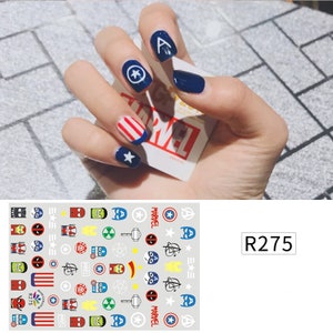 Nail Art 3D Stickers Design Decoration Tips Comics Flag White Blue R275