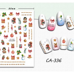 Nail art 3D stickers decal couple in love red heart elephant tree love CA436