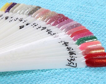 50pcs False Nail Tips Polish Palette Nail Art Practice Fan Color Sticker Display