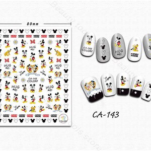 Nail art autocollants 3D décalque cartoon mouse dog CA143