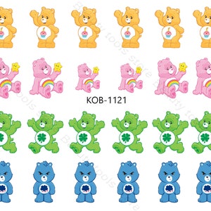Nail Art Water Transfer Stickers Decal Care Bear Waterslide KoB-1121