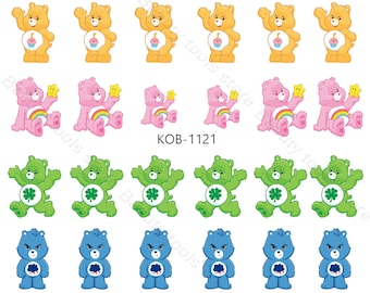 Pegatinas de transferencia al agua para uñas, calcomanía de osito cariñoso, KoB-1121