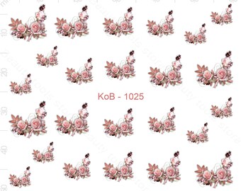 Nail Art Water Transfer Pegatinas Bonita Rosa Flores Calcomanías KoB-1025