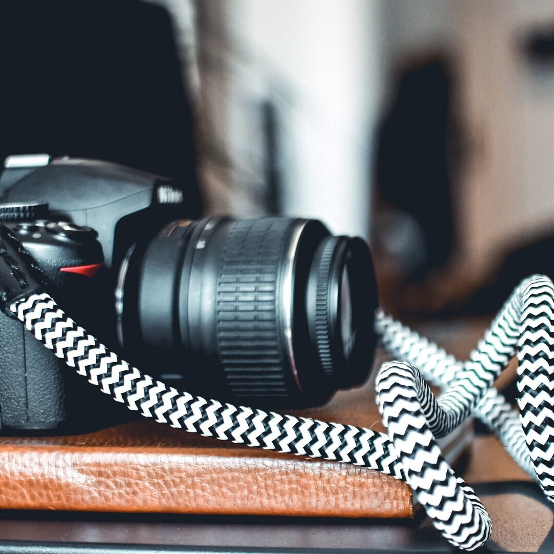 Handmade Zig Zag Rope Camera Strap: Leather Finish, 100cm - Etsy
