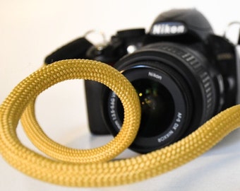 Gold Rope Camera strap leather finish climbing rope camera strap handmade