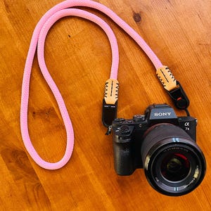 Pink Rope Camera strap with Quick Release Anchor Links