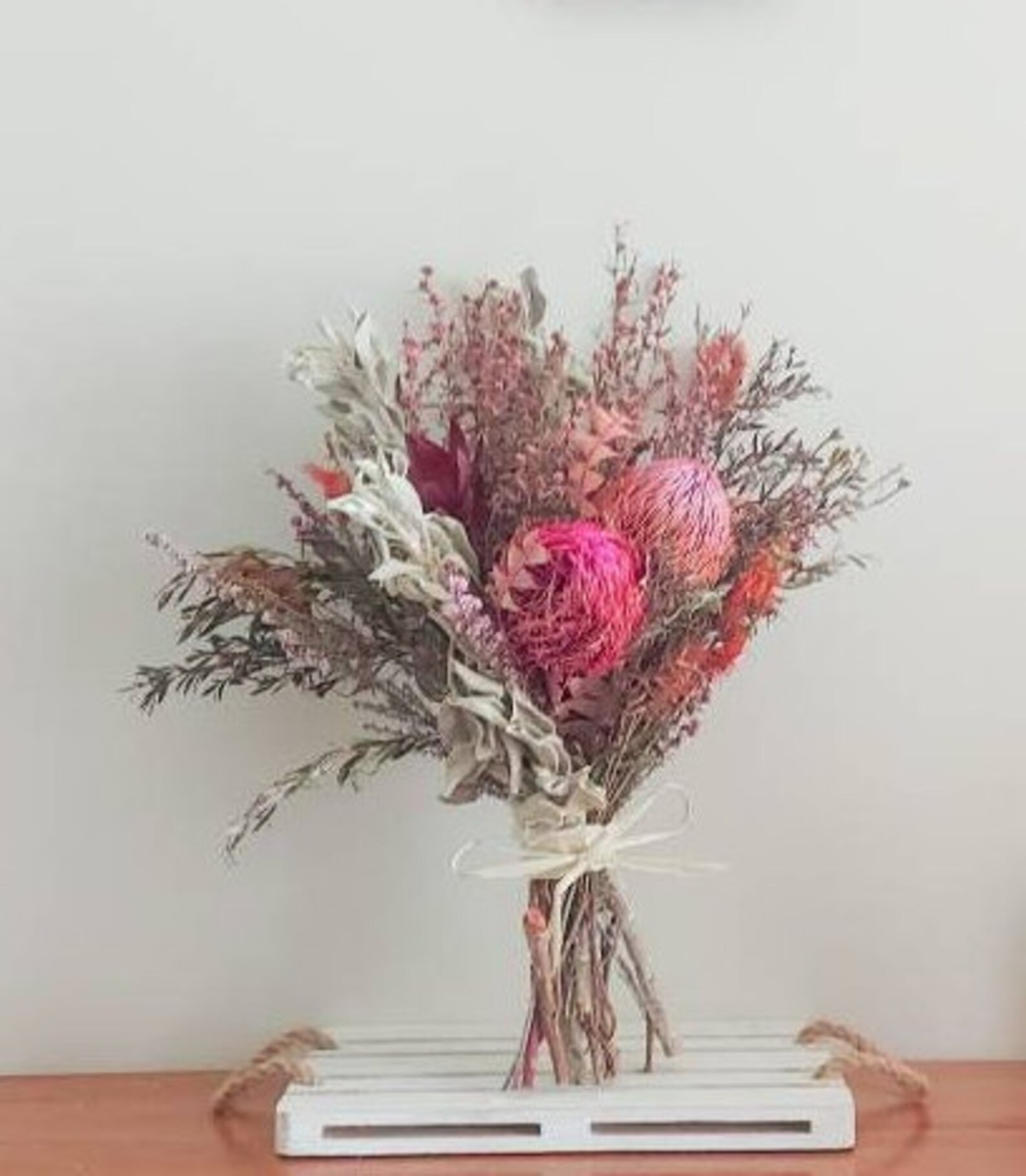 Dried Australian Native Flowers Arrangement Bouquet Bunch Pink Etsy