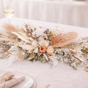Neutral Australian native dried flower centrepiece wedding table floral arrangement dried flowers arbour decor wall decorations eucalyptus