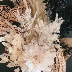 Black Gold White Preserved Flower Arrangement Monochrome Flowers Luxury Dried Florals Everlasting Mothers Day Gifts Home Décor Weddings