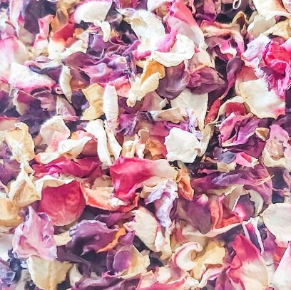Mixed Rose Petals, Rustic Dried Flowers, Floral Confetti