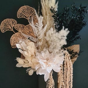 Black Gold White Preserved Flower Arrangement Monochrome Flowers Luxury Dried Florals Everlasting Mothers Day Gifts Home Décor Weddings