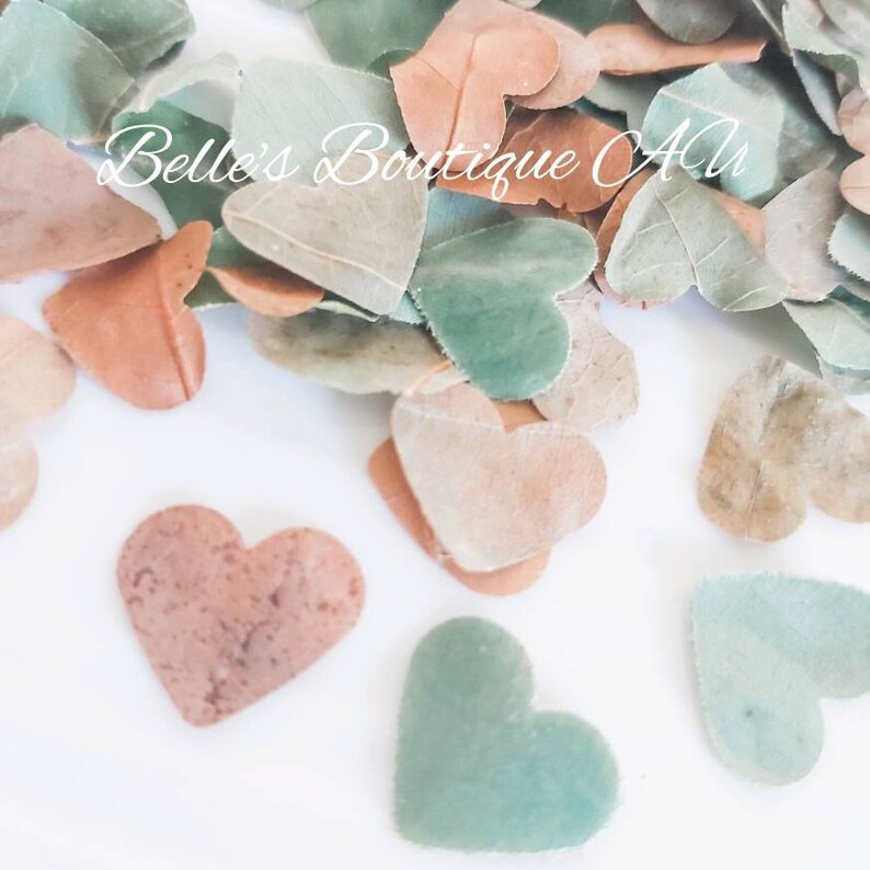 love heart wedding eco confetti biodegradable eco friendly eucalyptus gum leaf hearts wedding decorations table decor natural craft supplies image 9