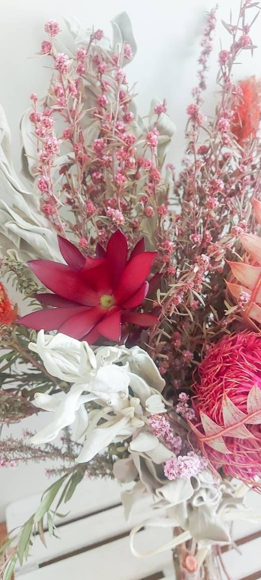 Dried Australian Native Flowers Arrangement Bouquet Bunch Pink Etsy
