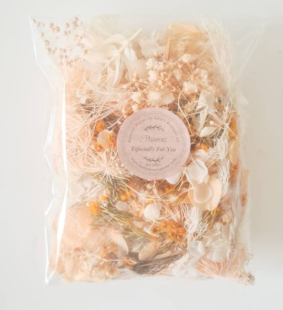 Peach Cream Orange Preserved Dry flower Easter eco friendly confetti dried loose flowers natural botanical florist crafts supplies weddings
