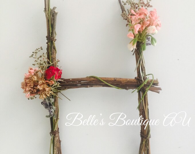 Woodland Nursery Twig Letter Custom Wooden Floral Letters Etsy