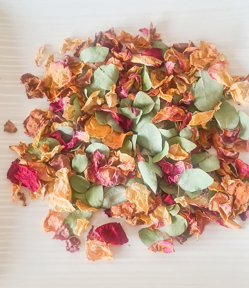 Dried Eucalyptus Gum Leaf and Rose Petal Confetti Bulk Biodegradable ...