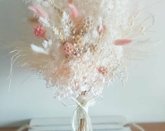 Blush Pink dried flower arrangement natural preserved flowers medium everlasting bouquet rustic boho home wedding décor gifts flora florals