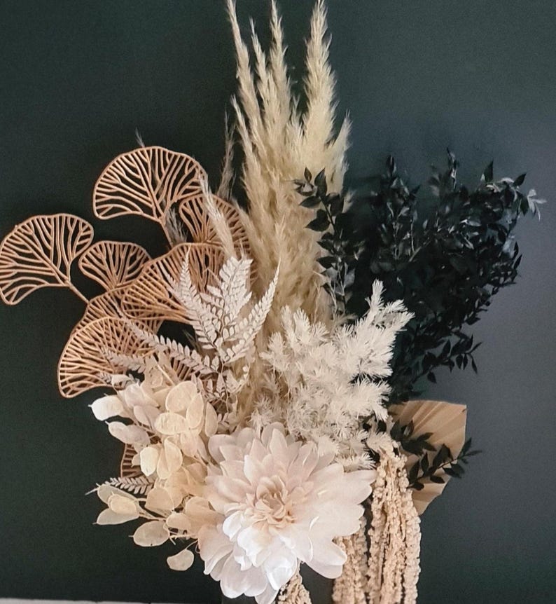 Black Gold White Preserved Flower Arrangement Monochrome Flowers Luxury Dried Florals Everlasting Mothers Day Gifts Home Décor Weddings