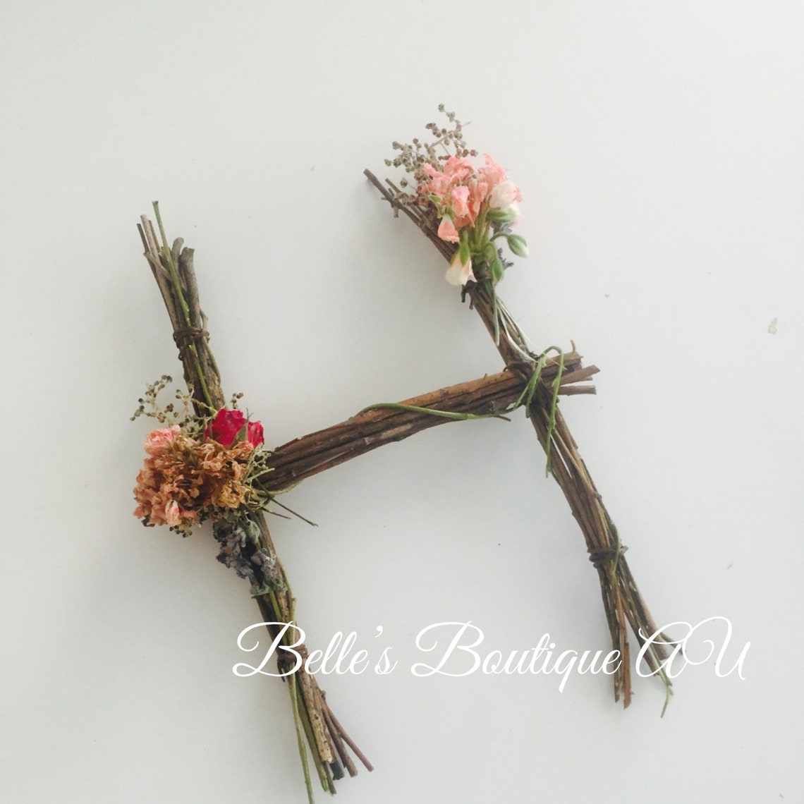 Woodland nursery twig letter custom wooden floral letters Etsy