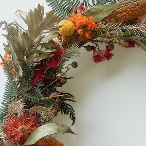 Dried Australian native floral front door wreath Christmas Holidays preserved flowers wedding Australiana home decorations rustic woodland image 5