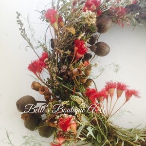 Fresh Rustic Eucalyptus Wreath Australian Native Front Door Wall Wreaths Christmas Holidays Home Decor Weddings Australiana Gumnuts Blossoms