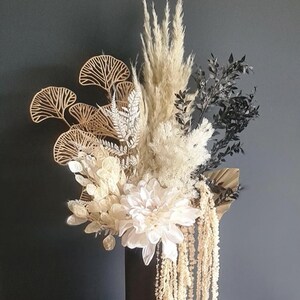 Black Gold White Preserved Flower Arrangement Monochrome Flowers Luxury Dried Florals Everlasting Mothers Day Gifts Home Décor Weddings