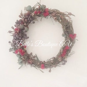 Rustic Eucalyptus Wreath featuring Australian Native Gumnuts and Blossoms