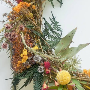 Dried Australian native floral front door wreath Christmas Holidays preserved flowers wedding Australiana home decorations rustic woodland image 7