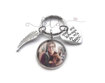 Custom memorial photo keychain- gift for loss- memorial gift- memorial keepsake- gift for loss of loved one- picture memorial keychain