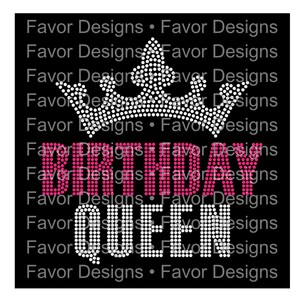 Birthday Queen 10ss Rhinestone SVG/Birthday Queen Svg/Rhinestone Svg/Rhinestone Design/SVG File/SVG/Queen Svg/Crown Svg/Cricut/Silhouette