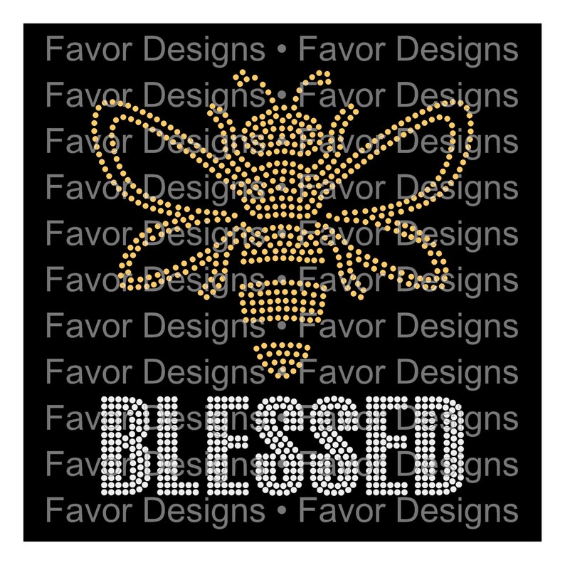 Download Bee Blessed 10ss Rhinestone SVG Rhinestone Designs | Etsy