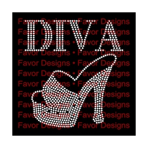 Diva Peep Toe Heel 10ss Rhinestone SVG, High Heel Svg, Diva Svg, Svg File, Shoe Svg, Rhinestone Shirt, Diva Shirt, Rhinestone Design, Svg