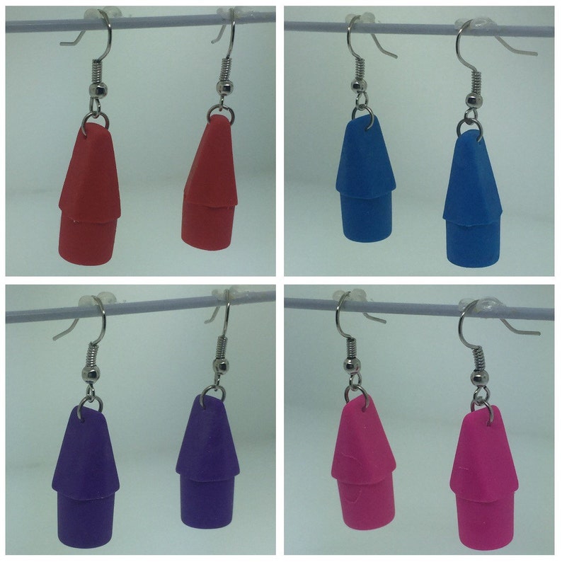 Eraser Pencil Topper Earrings Bild 2