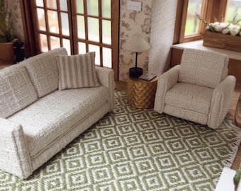 Dollhouse Miniature Area Rug 1:12 scale,dollhouse carpet, dollhouse decor, dollhouse textiles