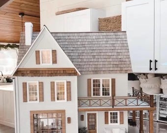 Victoria’s Farmhouse Railing Modification Kit | Laser Cut Dollhouse Window Upgrade, Deck Railing