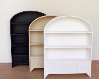 Miniature Arched Bookshelf | 1:12 Scale Dollhouse Display Shelf