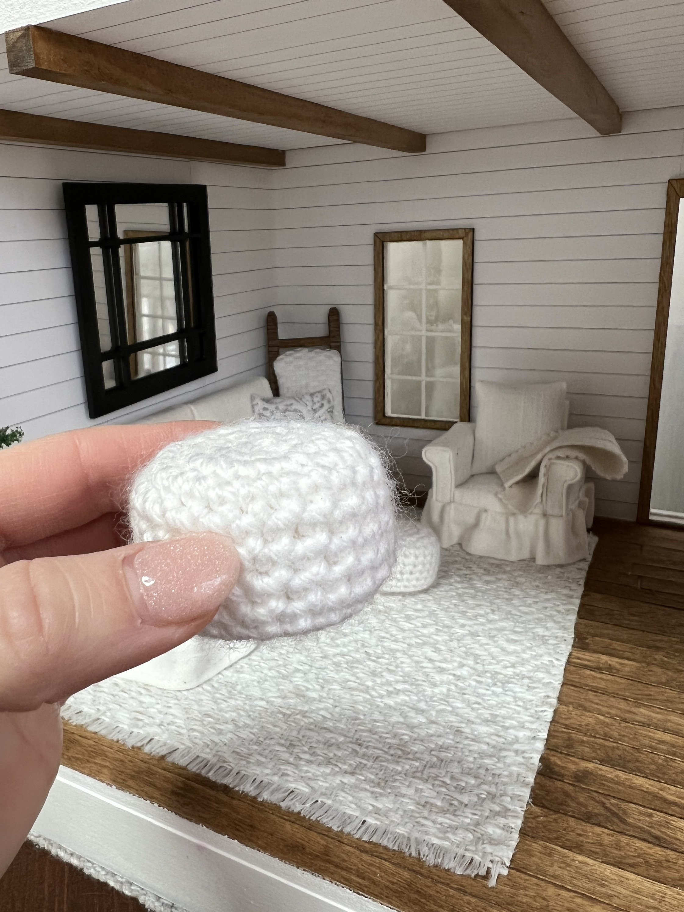 Dollhouse Miniatures Pouf Ottoman Dollhouse Decor 112 Scale Etsy