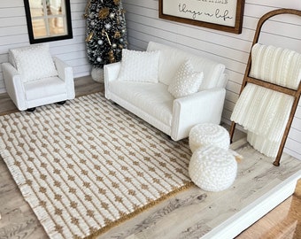 TT, Dollhouse Miniature Area Rug 1:12 scale,dollhouse carpet, dollhouse decor, dollhouse textiles