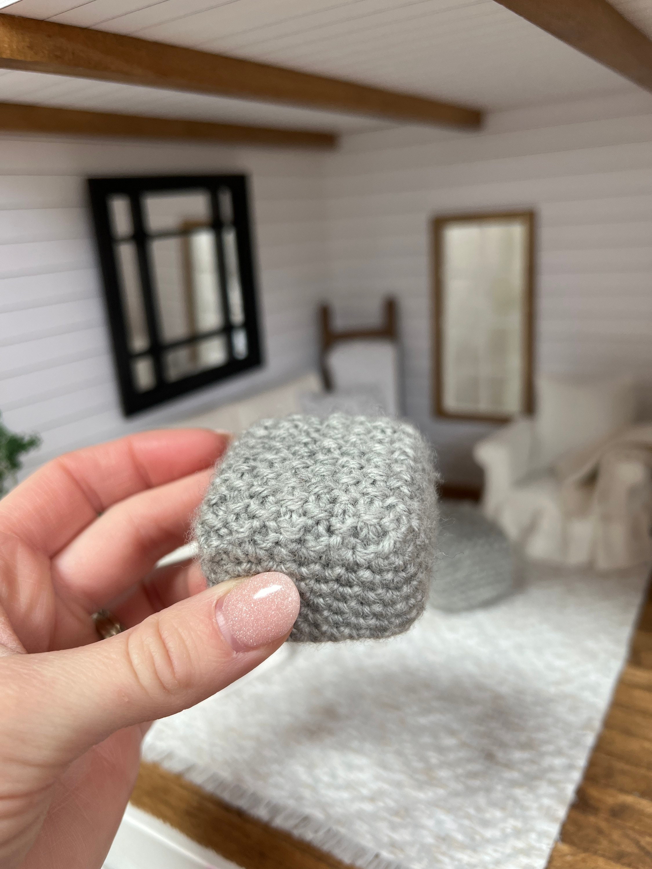 Dollhouse Miniatures Pouf Ottoman Dollhouse Decor 112 Scale Etsy