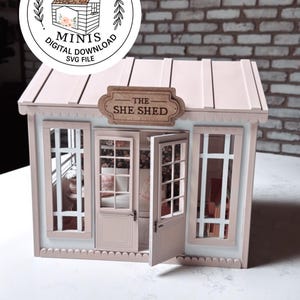 Miniature Maison De Poupée 1:12 - œuvre Murale « Garden Shed » Faite Main, Unique !