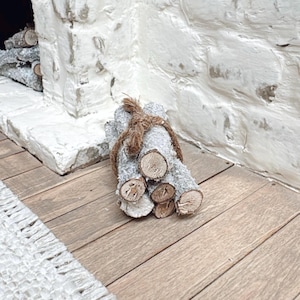 Brandhout poppenhuis, miniatuurbrandhout, poppenhuisopen haard, schaal 1:12, poppenhuisdecor