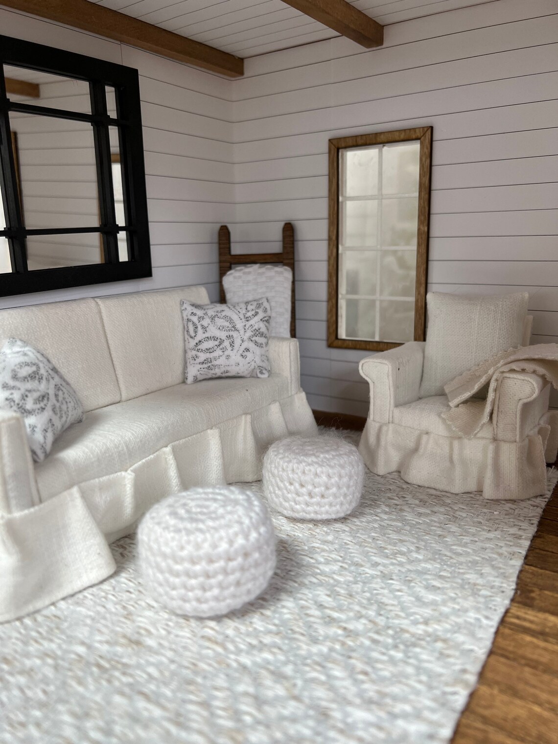 Dollhouse Miniatures Pouf Ottoman Dollhouse Decor 112 Scale Etsy