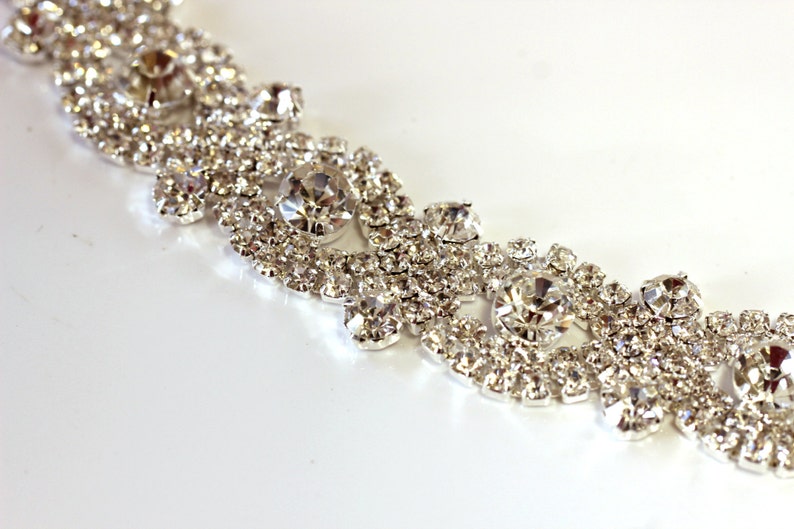 AB Crystal Rhinestone Trim, Bridal Sash Applique, 36 Inches image 4