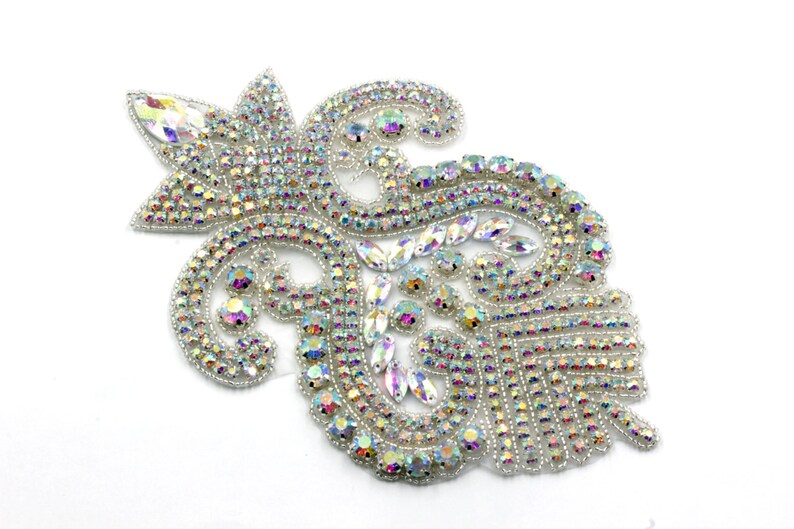 Gold Applique Trim Bridal Applique Gold Crystal Trim Gold Etsy