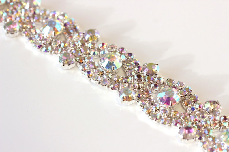 AB Crystal Rhinestone Trim, Bridal Sash Applique, 36 Inches image 5