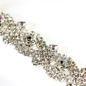 AB Crystal Rhinestone Trim, Bridal Sash Applique, 36 Inches image 2